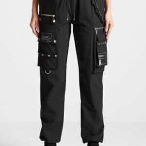Maniere De Voir Black Utility Cargo Pants